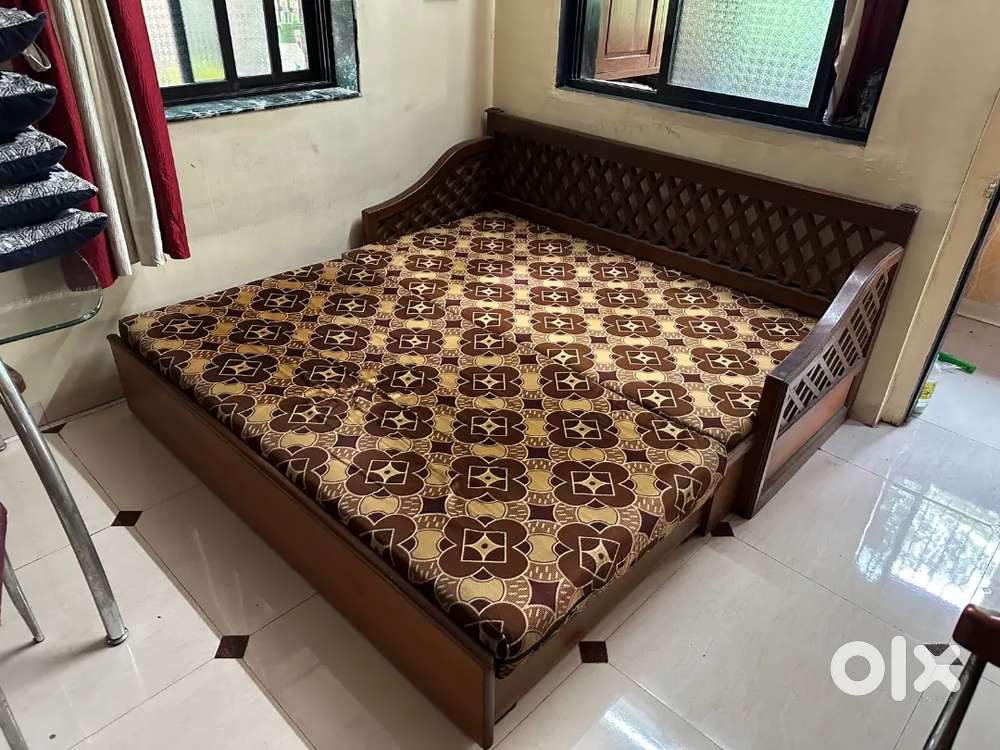 Wooden sofa cum bed