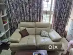 3+2 beige rexin Sofa