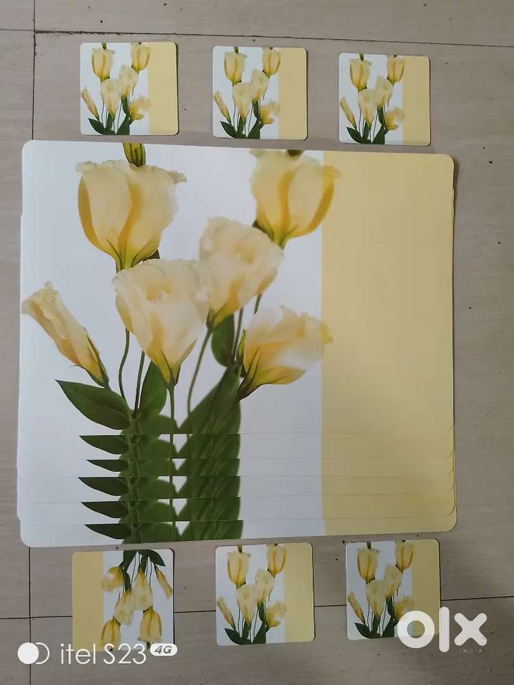 NEW, PLACEMAT SET, 6 PCS PLACEMATS + 6PCS COASTERS,+1 BIG TRAY
