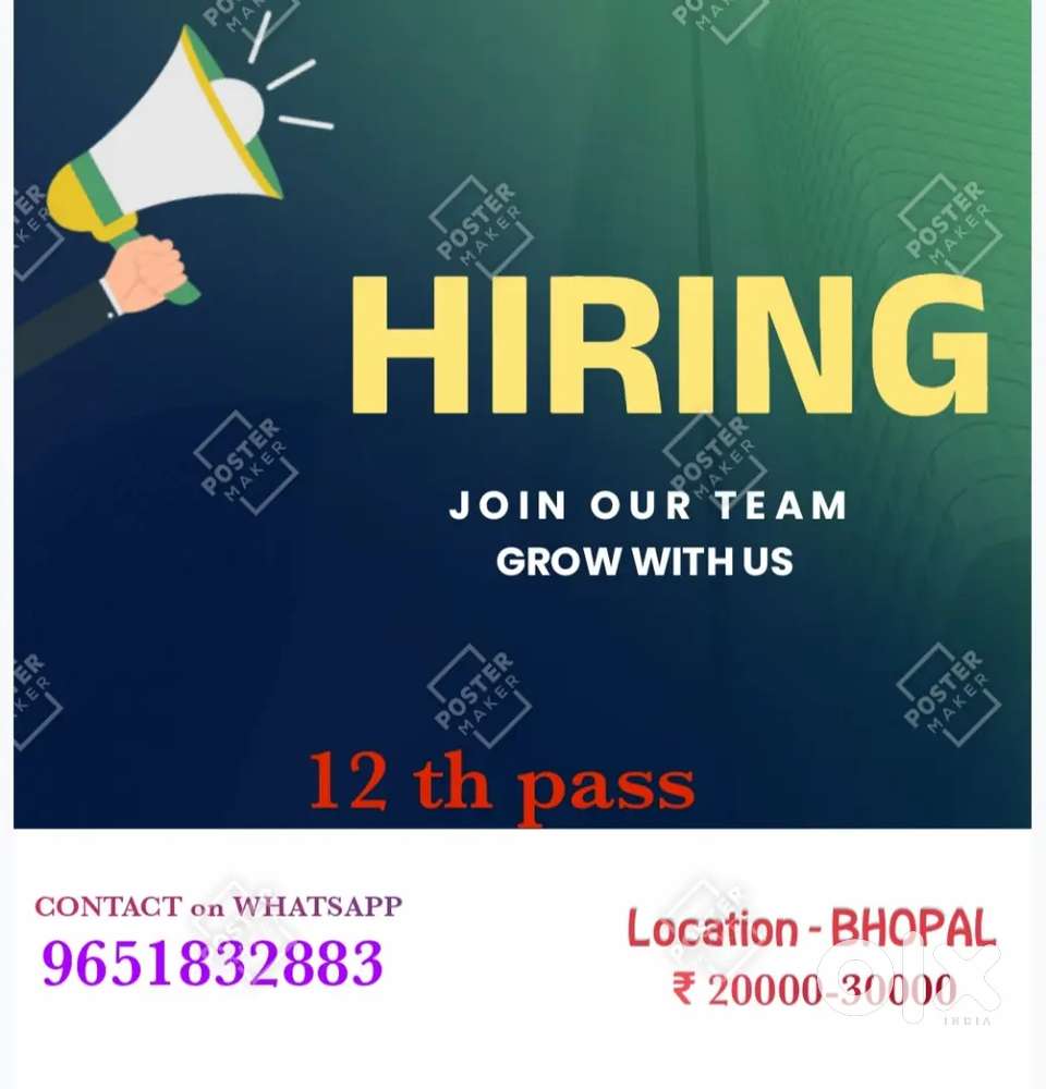 Job in bhopal contact any time