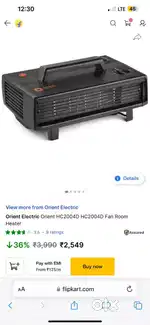 New box pack Orient heat convector blower heater ni l