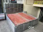 Brand New Fresh Designer king size bed with Side Table Storage Box