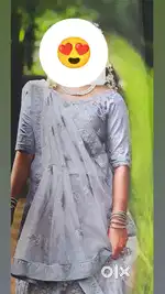 Embroidered Fully Stiched Lehanga ( Grey Color)