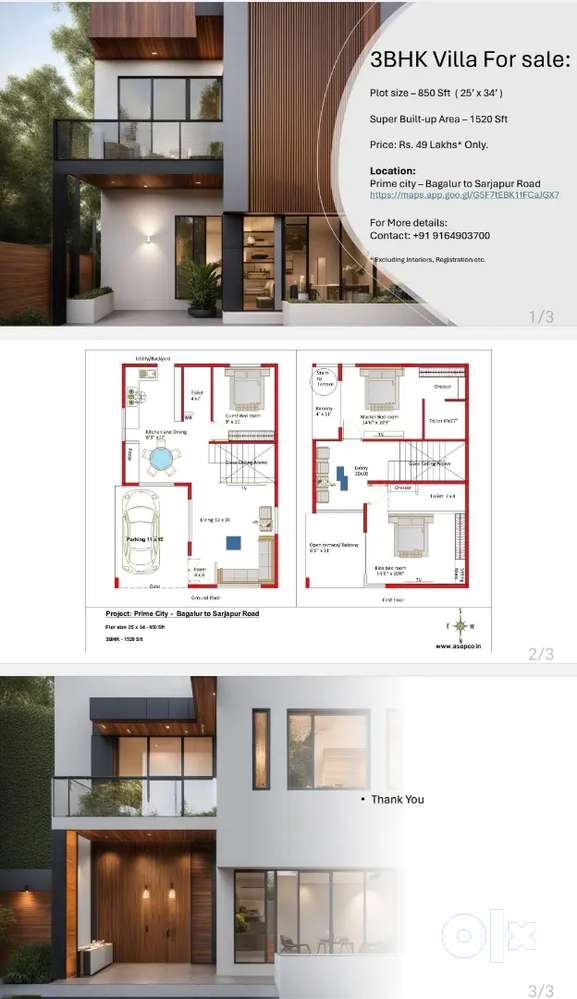 Professional architected Villa House for sale @Hosur
