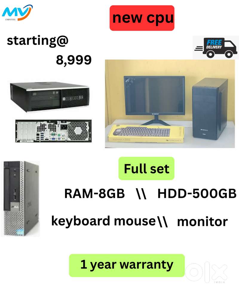 1 - Year Warranty  Desktop Laptop CPU Full Set i3-i5-i7 Available @ L