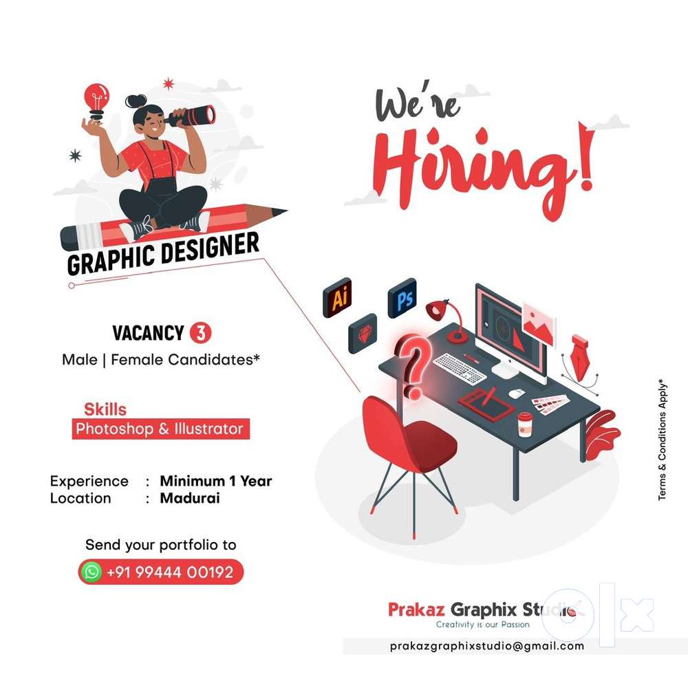 Wanted Graphic Designers | Minimum 1 Year Experience