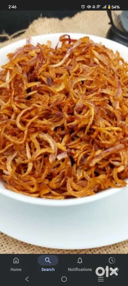 Fried Onion (Brista) and coal for bbq