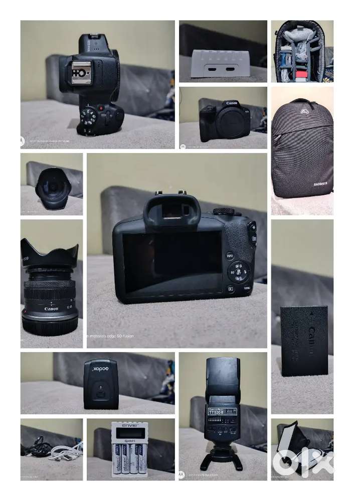 CANON R100 CAMERA KIT WITH ALL ACCESSORIES(flash,cells,bag,extra)