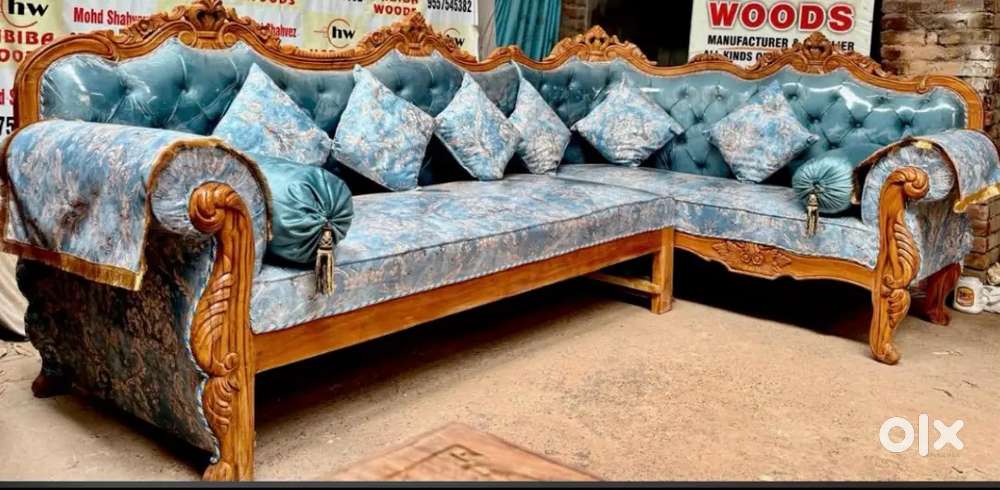Rajwadi sofa set folding pure saag wool