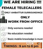 Hiring female telecallers - Work from home / Work from office