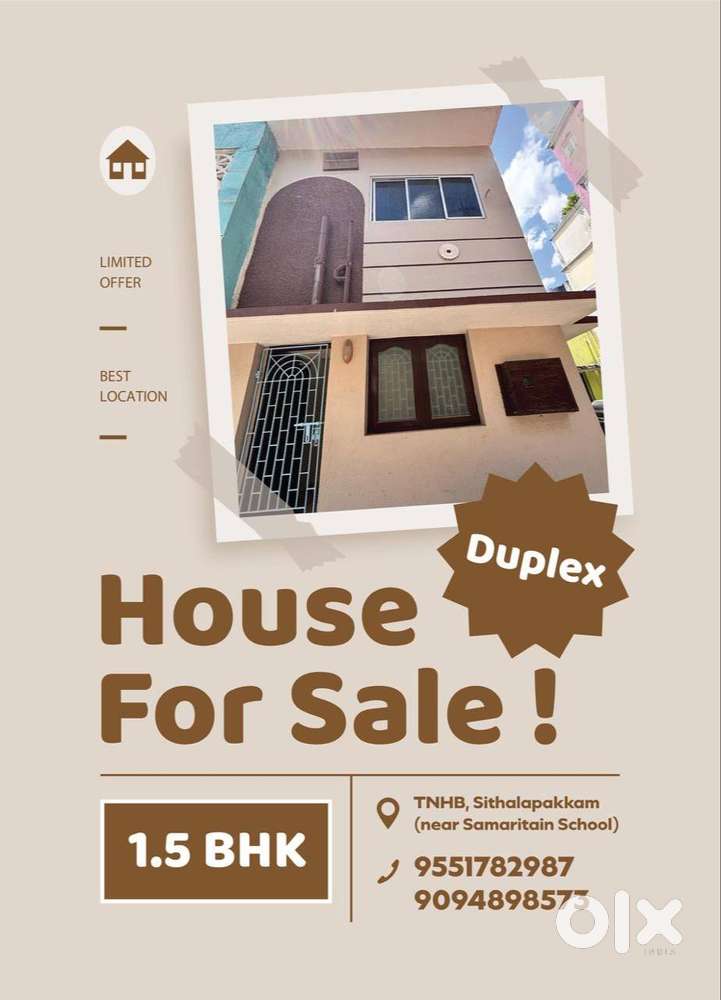 1.5 BHK, Independent Duplex House For Sale