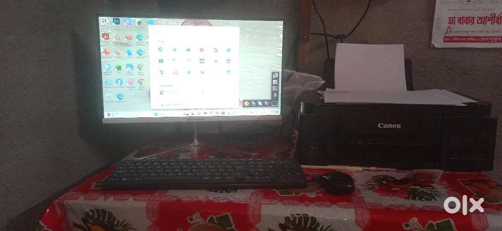 Zebronic computer 8gbram and512GBrom.Canon printer, ups, 22''`LED