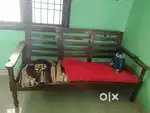 Wooden sofa and two chairs set available