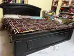 6*6 Wooden cot with Bed in good condition 3years old