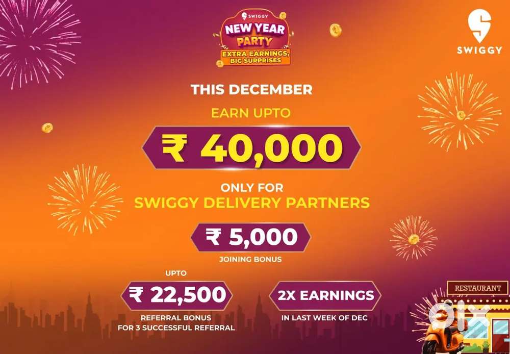 Job for Swiggy delivery food and grossery dilvey