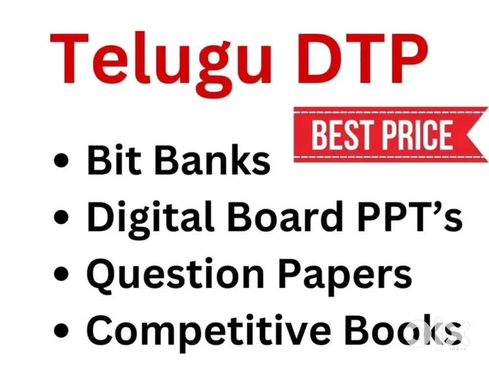 Telugu Hindi and English DTP & Online Centre