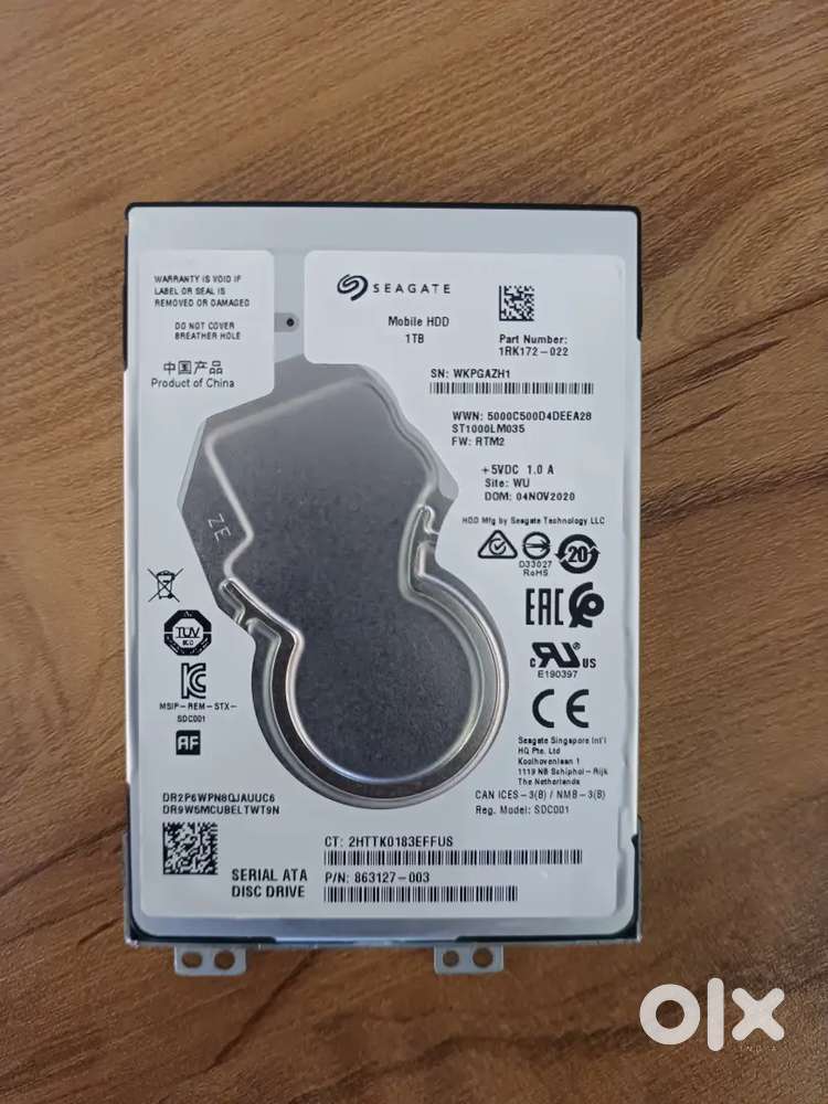 Seagate  1Tb HDD for laptop and computer