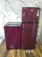 Whirlpool white magic 6.5k top load washing machine and refrigerator.