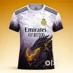 Premium Real Madrid Dragon Print Football jersey -Regular Fit