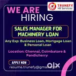 Apply here for Sales Manager – Machinery Loan