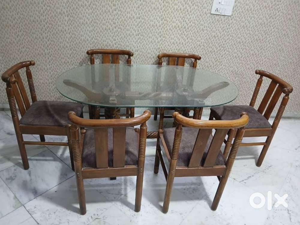 Wooden Dining Table + 6 Chairs
