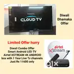 SMART ANDROID LED TV & AIRTEL XSTREAM 4K SETTOP BOX WITH 1 YEAR PACK !