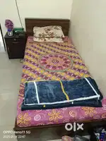 Single Engineer Wood Bed And Bed side Table