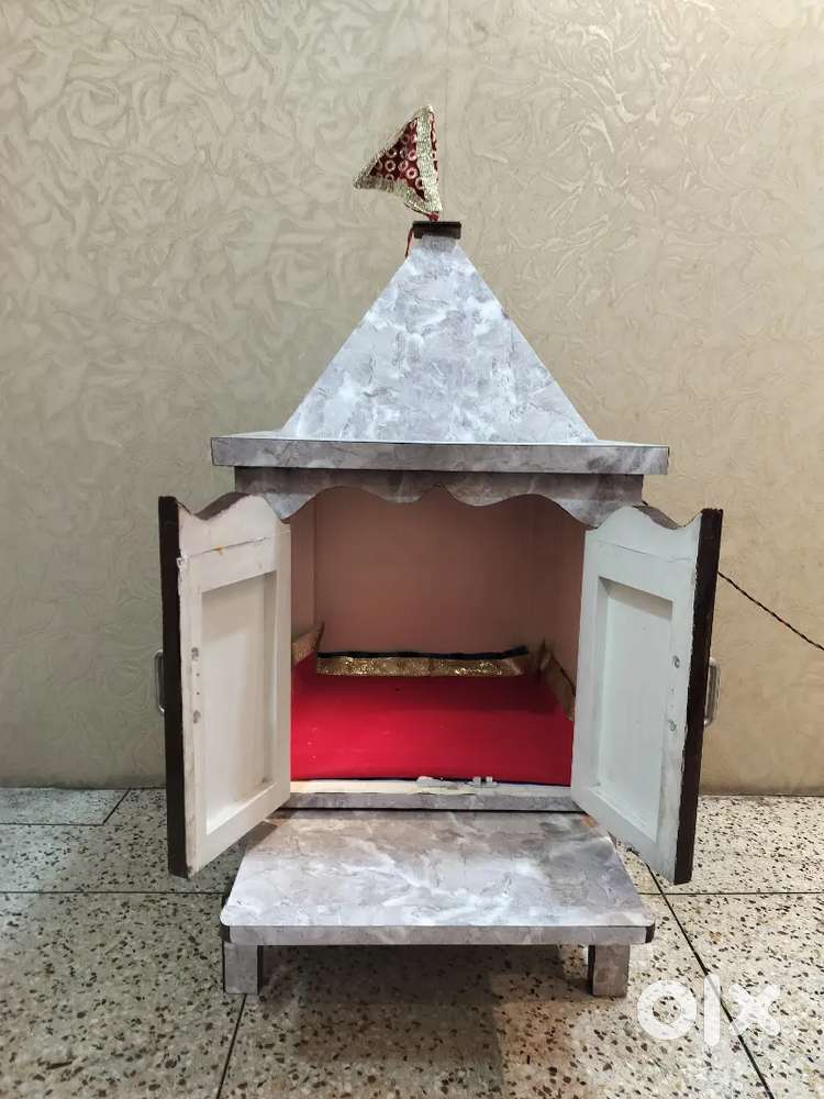 Mandir for home with one drawer and tray for diya