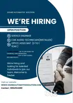 Hiring office assistant and technician (male preferred)