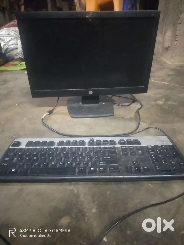HP. Monitor and. HP keyboard