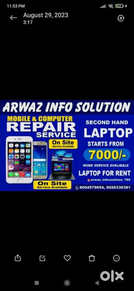 Laptop repair and for rent 4 GB Ram 128 SSD