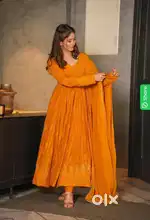 Beatiful mustard anarkali