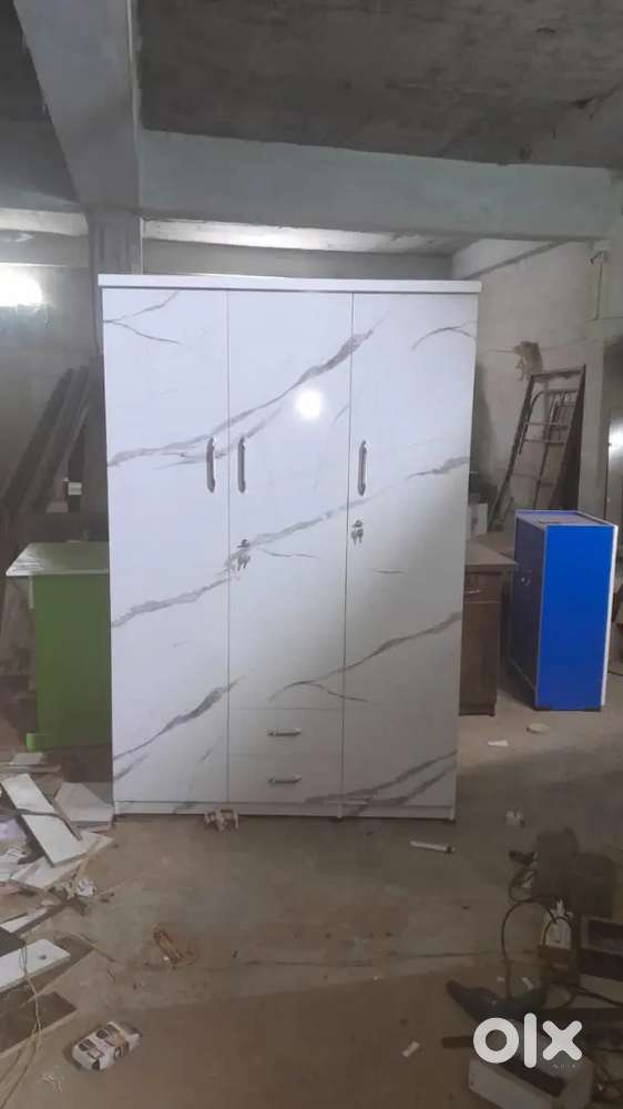 4x6 Ft. Wardrobe  Free Home Delivery  Marble white color