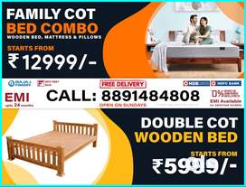 FAMILY COT BED QUEEN 7499 DOUBLE COT BED 5999 combo 8500  SINGLE BED W