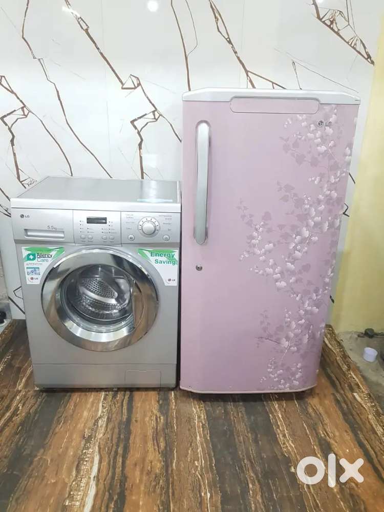 Lg flower model refrigerator & lg front load washing machine available