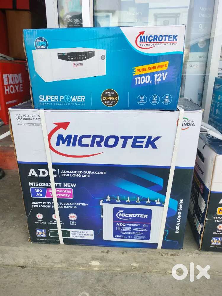 Microtek inverter battery ##1100va inverter & 150ah battery