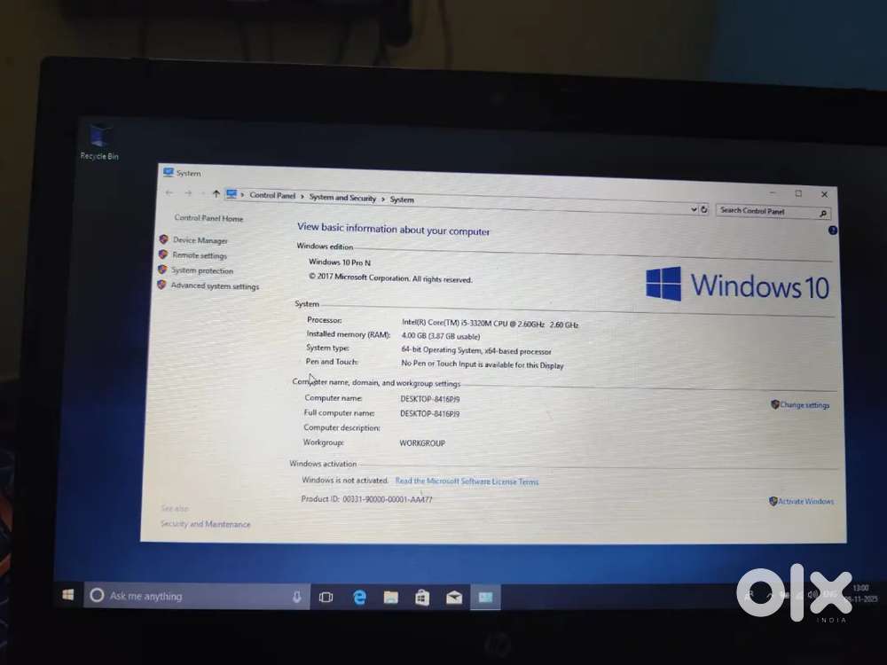 Hp laptop used model 8470p i5 3RD gen for sale negotiable good cond