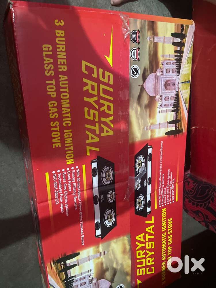 3burner automatic ignition glass top gas stove