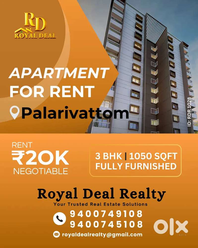 3Bhk Apartment For Rent in Palarivattom