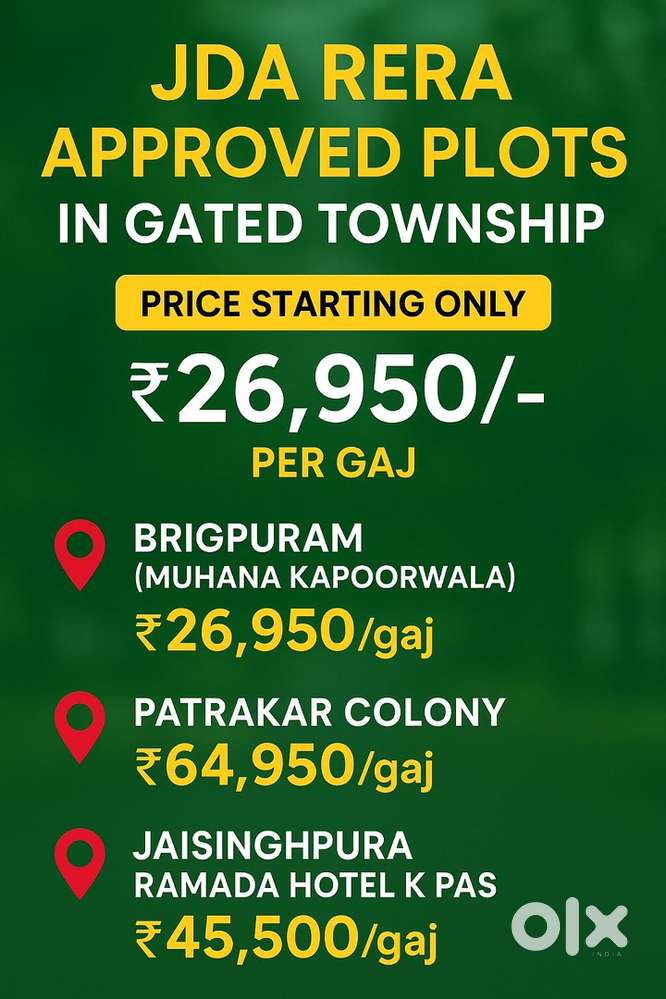 JDA RERA APPROVED PLOT IN GATTED TOWNSHIP
