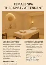 Spa Therapist / Spa Attendant