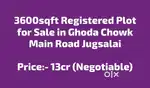 3600sqft Registered Plot for Sale in Ghoda Chowk Main Road Jugsalai