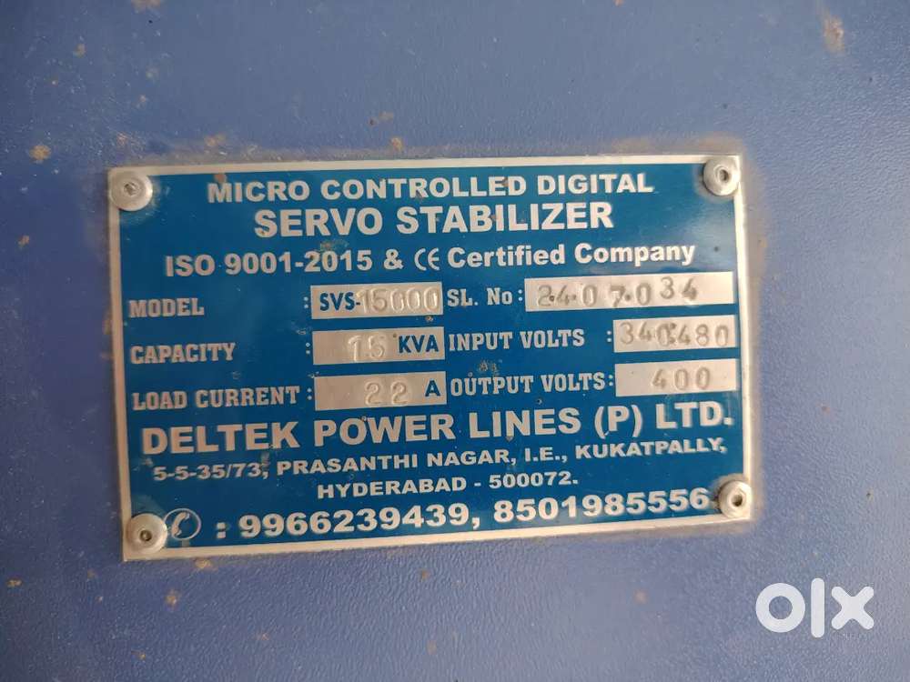 15 kva servo 3 phase Stebilizer
