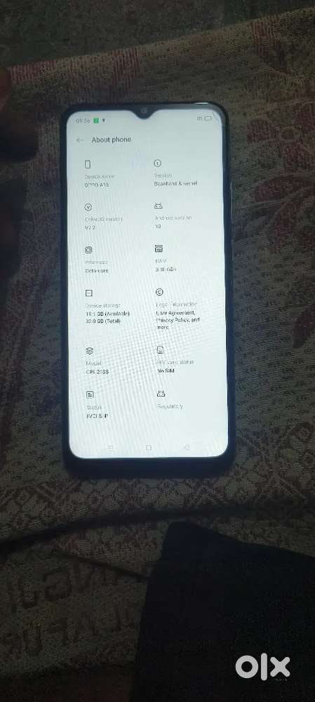 Oppo a15 3GB Ram 32GB memory