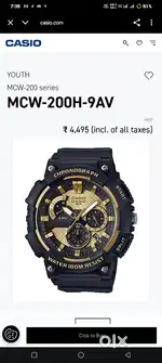 Orginal casio watch with gold dial