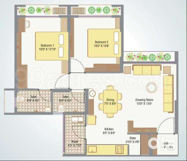 2 BHK FLAT IN SHELA FOR RENT