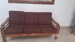 Acacia wood 3 seater sofa