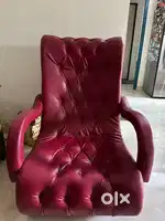 Durian Burgundy Leather Rocker – Excellent Condition