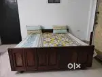Double bed with mattress & two chairs of Nilkamal brand 7 months old