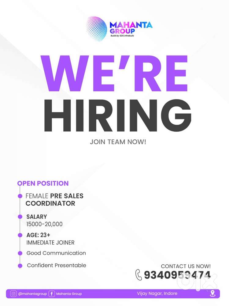 Opening for Pre Sales Coordinator